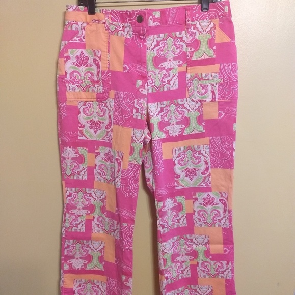 Hawaiian Tropic vintage crop Capri hi rise pants sz 10 *B8 - Picture 2 of 4